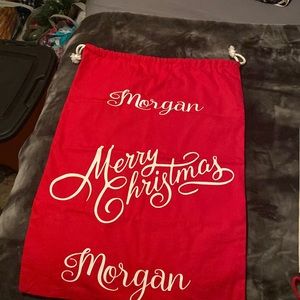 Christmas sack with the name Morgan on it